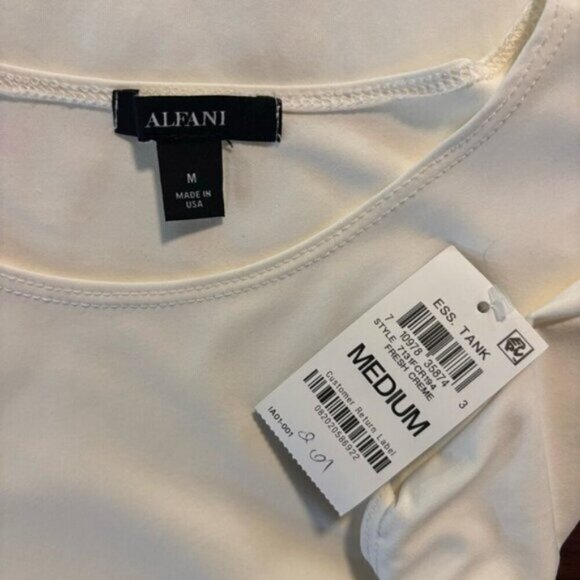 Alfani Women's Ivory Sleeveless Layering Tank Top NWT - Picture 4 of 5